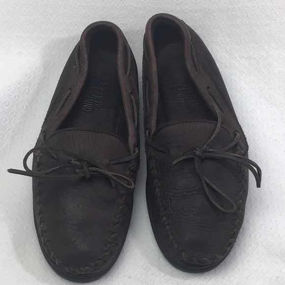 Minnetonka Brown Leather Loafers main image 9